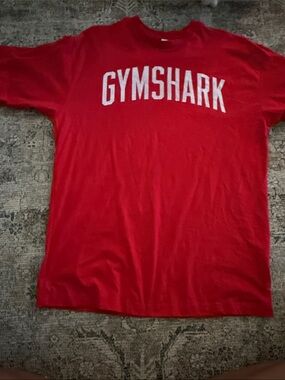 Gymshark Red Tee with White Arched Logo